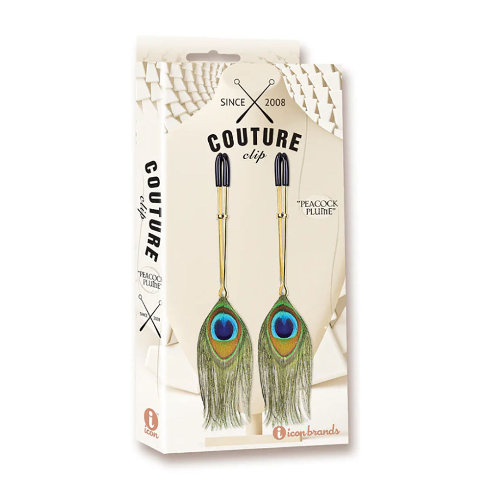 Couture Clip - Peacock Plume Nipple Clips - Club X